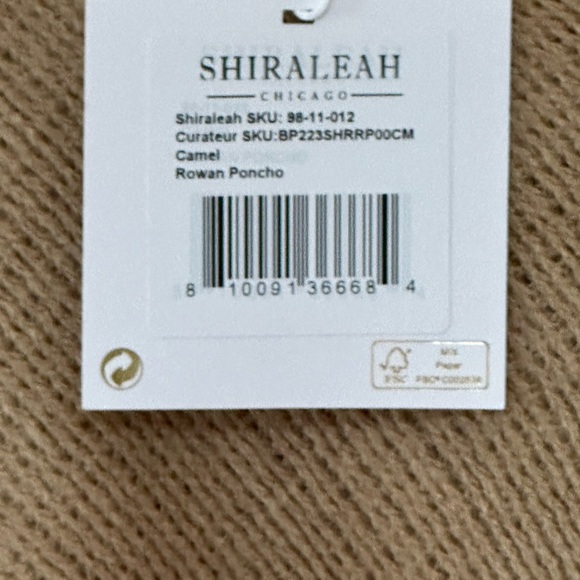 Shiraleah Rowan Poncho in Camel NWT - Picture 3 of 4